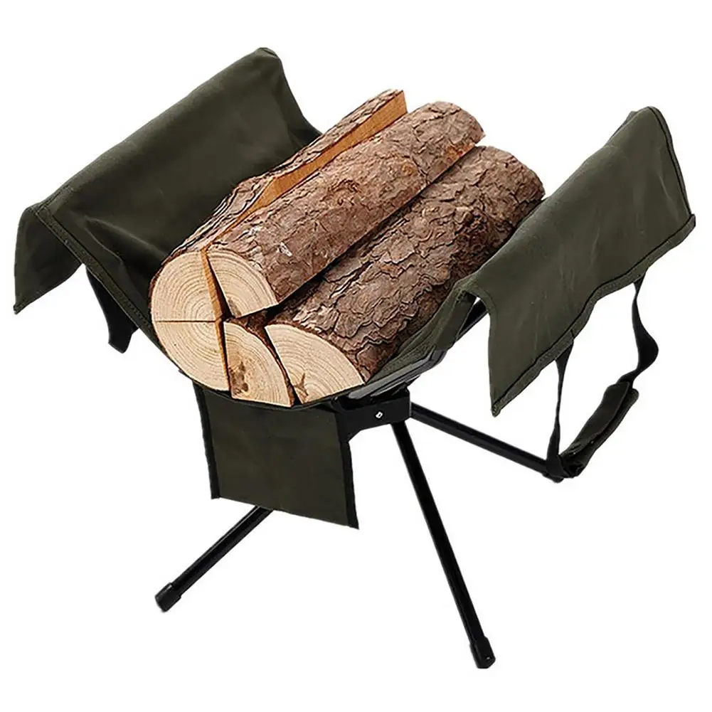 

Portable Firewood Storage Rack Indoor Outdoor Wood Holder Rack With Convenient Bundle Easy Folded Canvas Tote Bag For Camping P