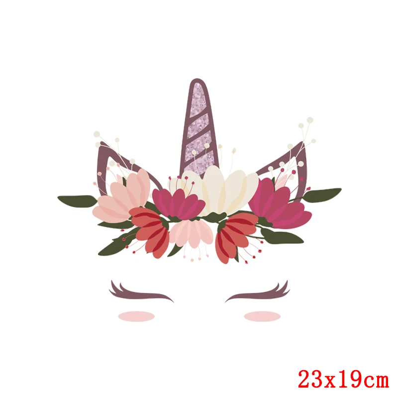 Нашивки для одежды в виде единорога наклейки на одежду Мультяшные с цветами