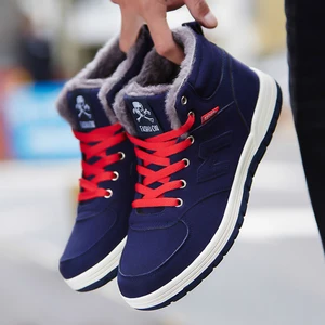 Мужские зимние ботинки с плюшевой подкладкой, повседневные удобные рабочие ботинки, хит продаж 2019