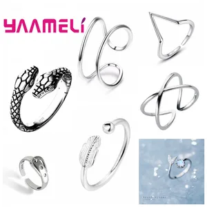 Кольцо из серебра 925 пробы с головой змеи для мужчин и женщин