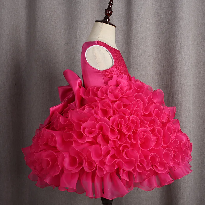 flower waist Великолепное платье с блестками и ожерельем для девочек; нарядный костюм для детей до колена; цвет черный, розовый, синий; вечерние платья для девочек - Цвет: flower waist