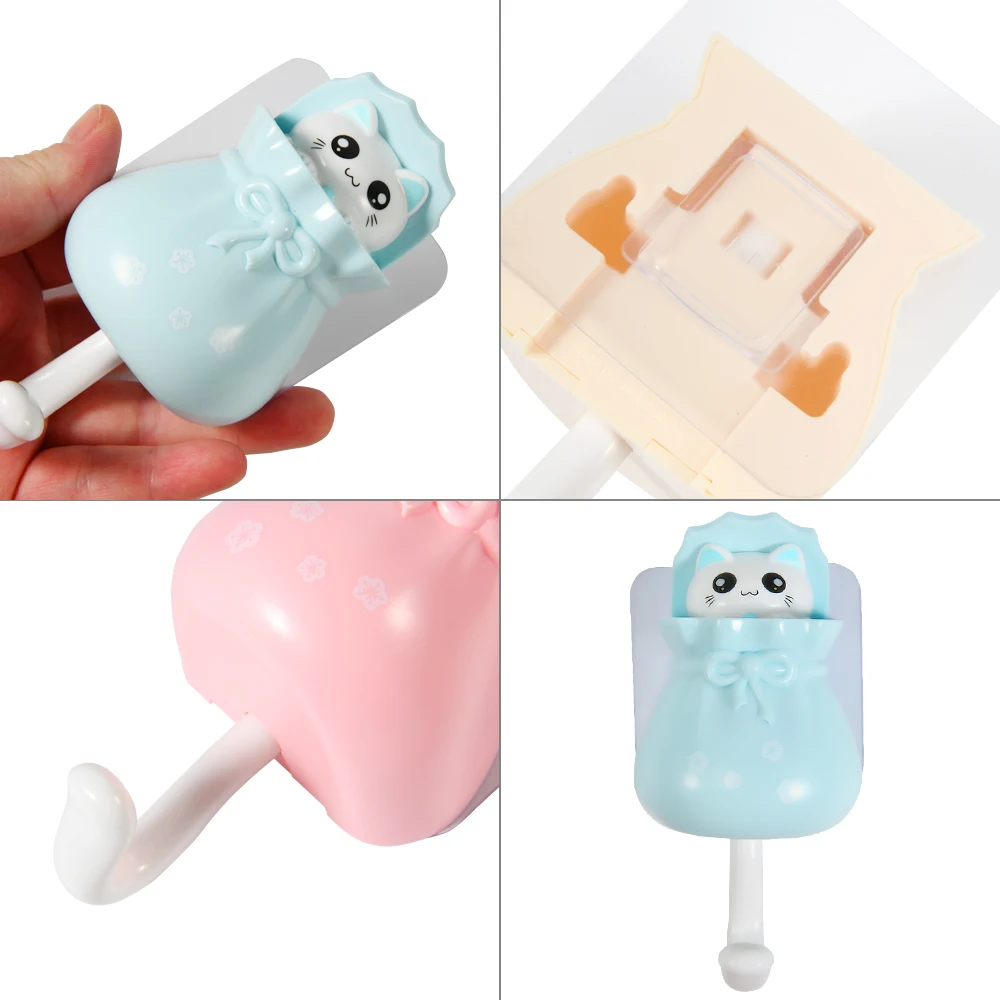 Бытовые декоративные крючки с мультяшным котом держатель для ключей настенный