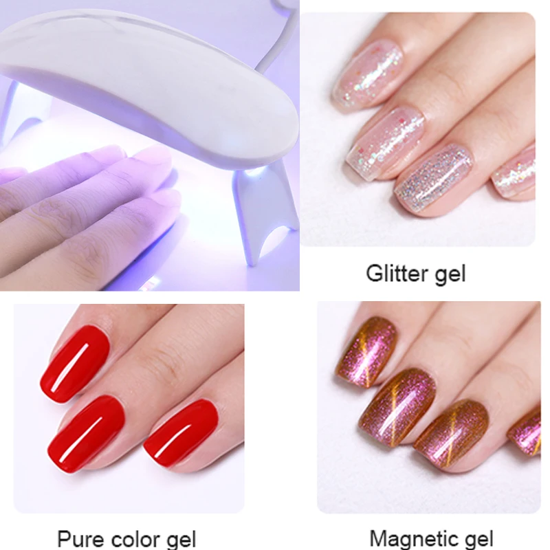 Мини Портативный 6 Вт УФ светодиодный светильник с USB зарядкой 30s 60s Таймер Сушилка