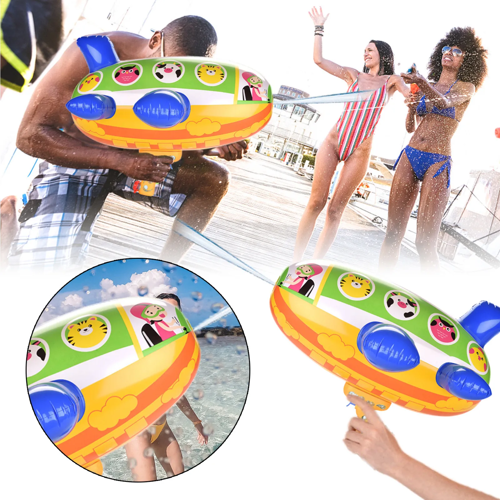 

Cartoon Airplane Inflated Water Guns Summer Water Squirt Guns Kids Adults Beach Game Outdoor Free Shipping Juguetes Para Nios