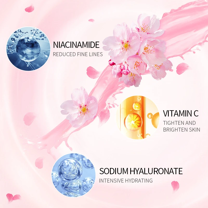 LAIKOU Japan Sakura Nicotinamide Essense улиточный крем для лица с гиалуроновой кислотой Витамин С