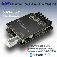 hifi wireless bluetooth 5 0 tpa3116 digital power audio amplifier board tpa3116d2 50wx2 stereo amp amplificador diy electronics