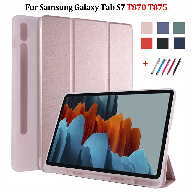 

Case with Pencil Holder Cover For Galaxy Tab S7 Case Leather Soft Back Tablet Case For Samsung Galaxy Tab S7 T870 T875 11 Inch