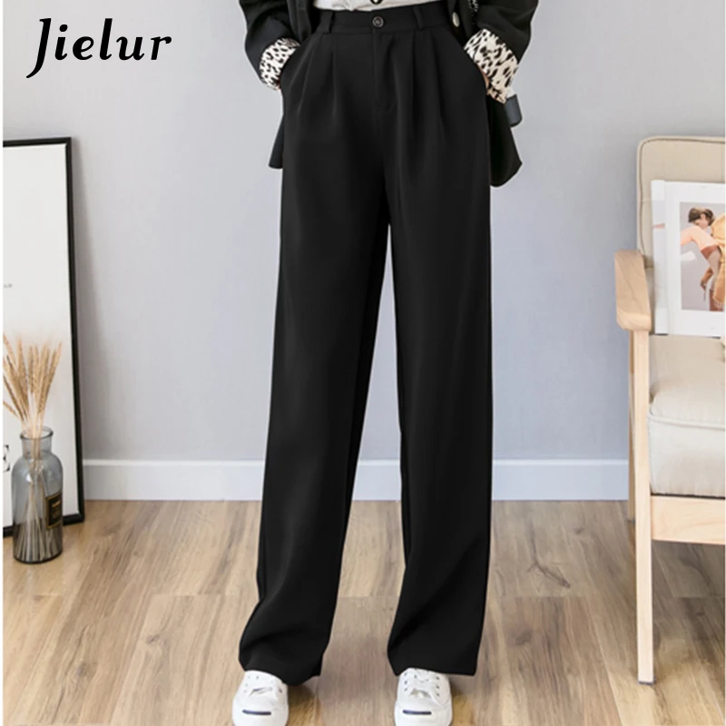Jielur OL брюки женские 2019 новые штаны с завышенной талией XS-XXL черные красные Женские