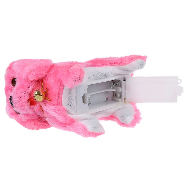

Pink Plush Neck Bell Walking Barking Electronic Dog Toy Gift
