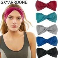 10pcslot women cross headband solid color stretch hair band girls twist elastic hairband yoga turban bandage hair accessories
