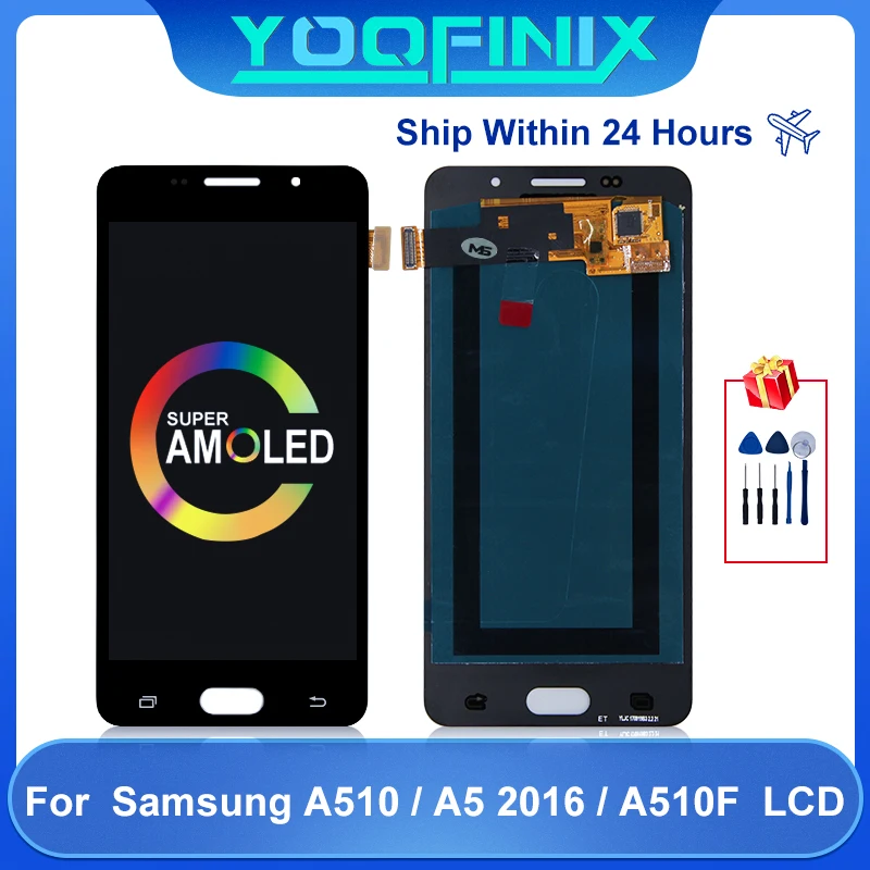 5 0 &quotAMOLED для Samsung Galaxy A510 LCD A5 2016 сенсорный экран A510F A510M SM-A510F дисплей дигитайзер