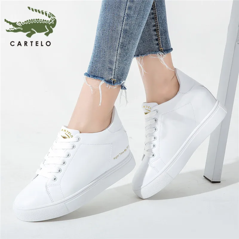 CARTELO/Женская обувь Повседневная Белая Женская простая Студенческая в Корейском