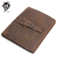 mens wallet leather genuine short purse billetera hombre men wallets vintage style cartera crocodile alligato portemonne