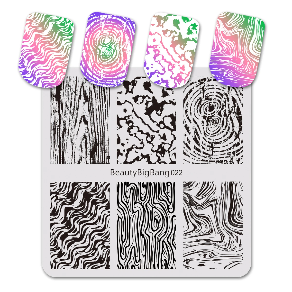 

BEAUTYBIGBANG 6*6CM Square Retro Marble Tree Theme Nail Art Stamping For Nails Template Nail Stamping Plates