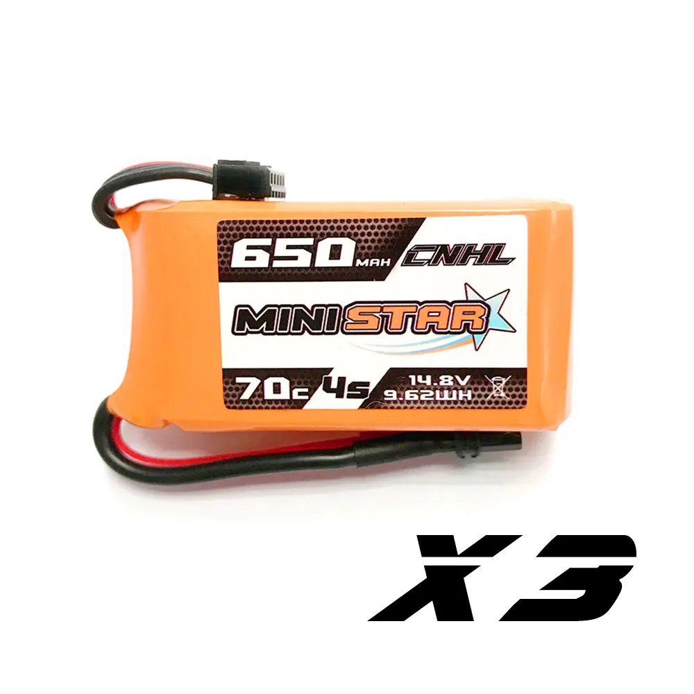 3 шт. CNHL MiniStar 14 8 v 650mAh литий полимерный Батарея 4s 70C с XT30U штекер RC батареи для