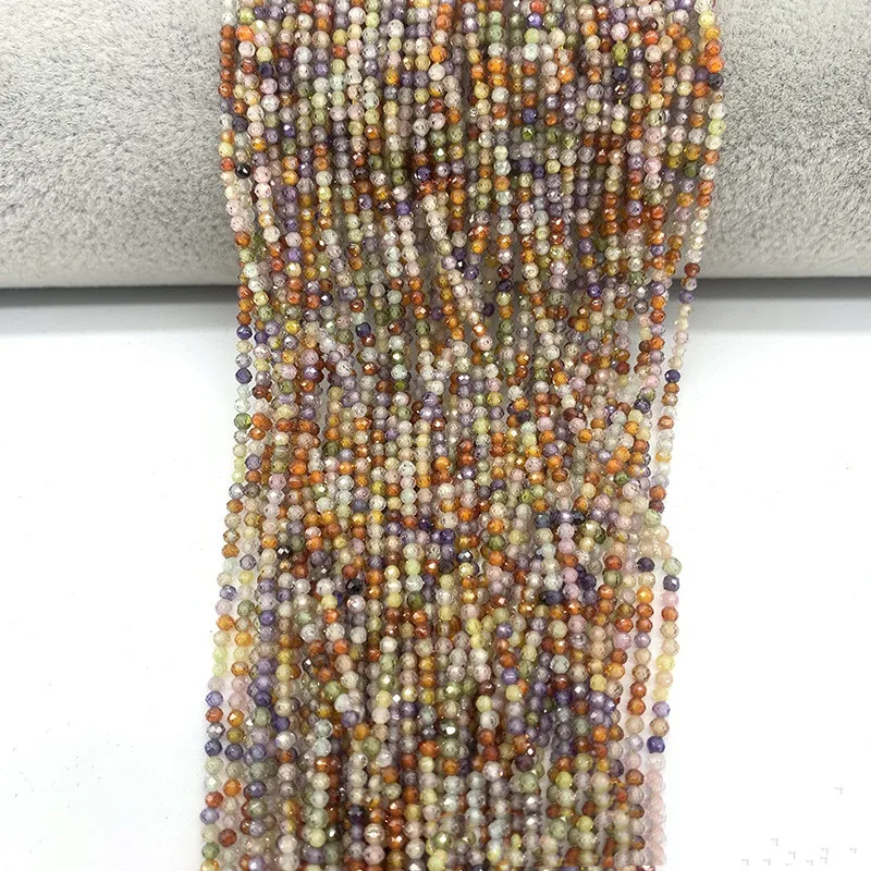

190 шт. граненые циркониевые бусины 2 мм, крошечные натуральные бусины из ниток аметиса, маленькие каменные бусины для DIY браслетов, ожерелий, ...