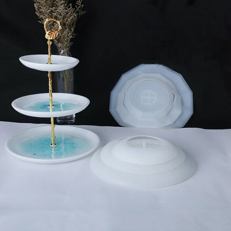 3 яруса кружевных силиконовая тарелка для фруктов лоток Эпоксидной смолы формы