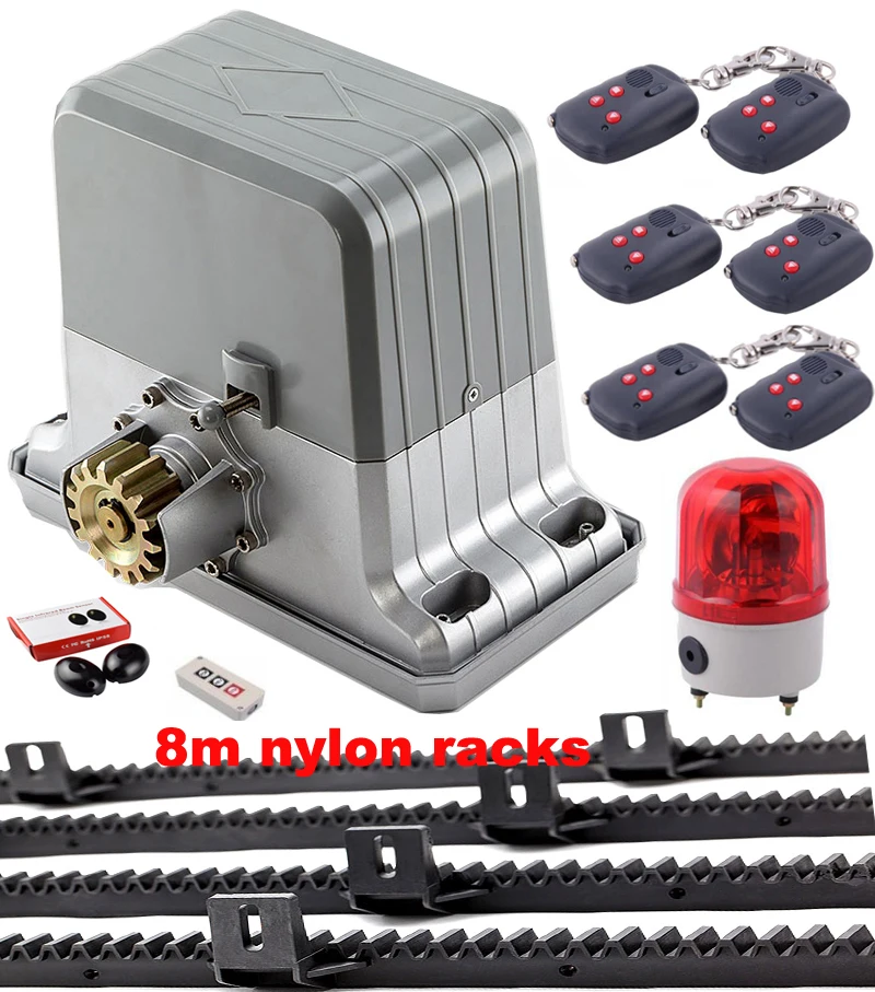 set10 8m nylon rack DHL 1800KGS раздвижные ворота двигатель тяжелых ворот с 5 м стойки(датчик, кнопка, светильник сигнализации опционально - Цвет: set10 8m nylon rack