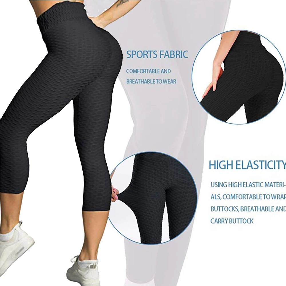 Sport Leggings Women Gym High Waist Push Up Pants Jacquard Fitness Legging Running Trousers Woman Tight Sport Pants Butt Lifter