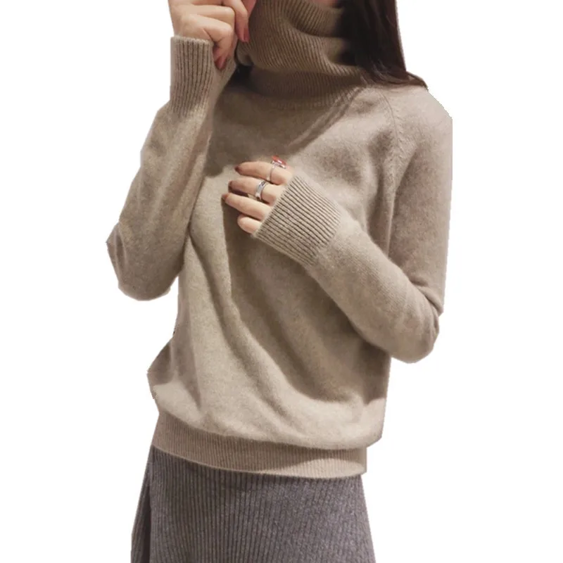 

Knitted Basic Sweater Pullover Turtleneck Solid Color Long Sleeves Women Autumn Winter Fashion Casual Warm Soft Tops