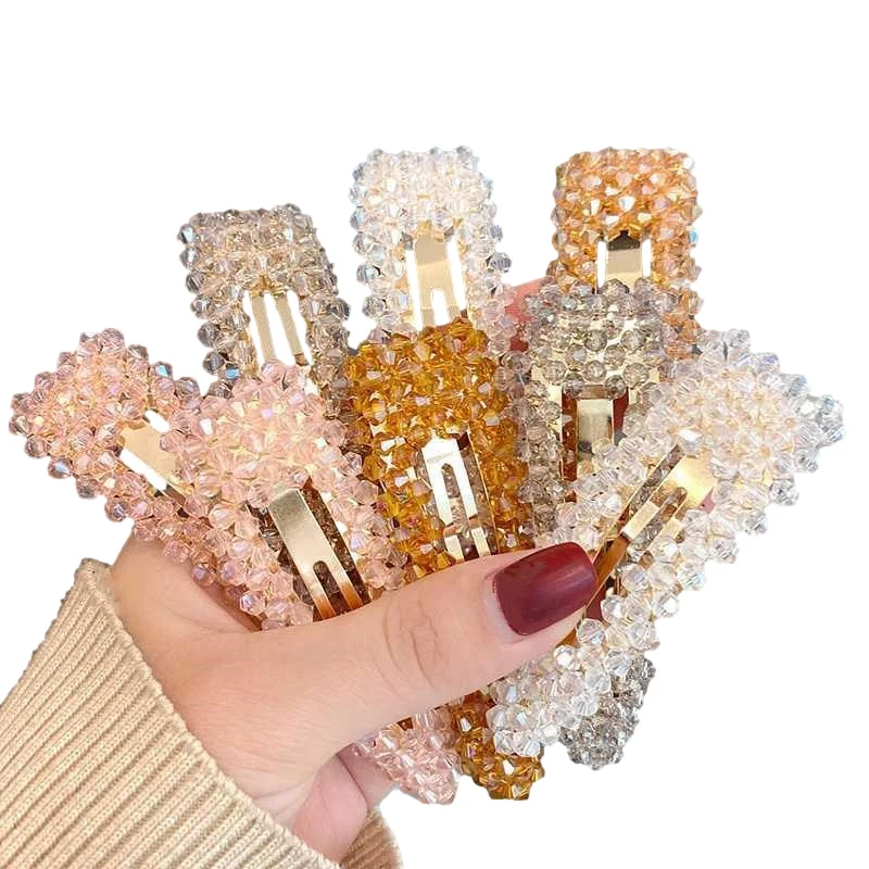 

1Pcs Rhinestone Snap Hair Clip Elegant Crystal Hairpins Geometric Rectangle Hair Clips for Women Headwear Hair Accessories