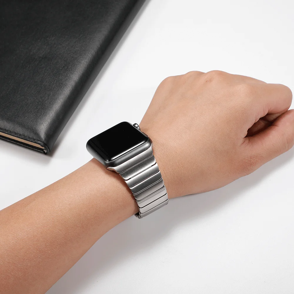 Ремешок из нержавеющей стали для Apple watch 4 5 band 44 мм/40 мм роскошный металлический