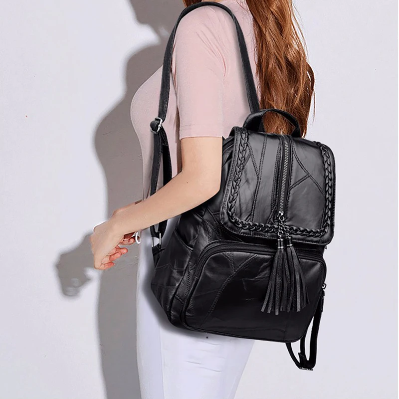 

2020 Brand Minimalism Female Backpack PU Leather Youth Women Bagpack Beautiful Fashion Girl Casual Backpacks Lady Shoulder Bag