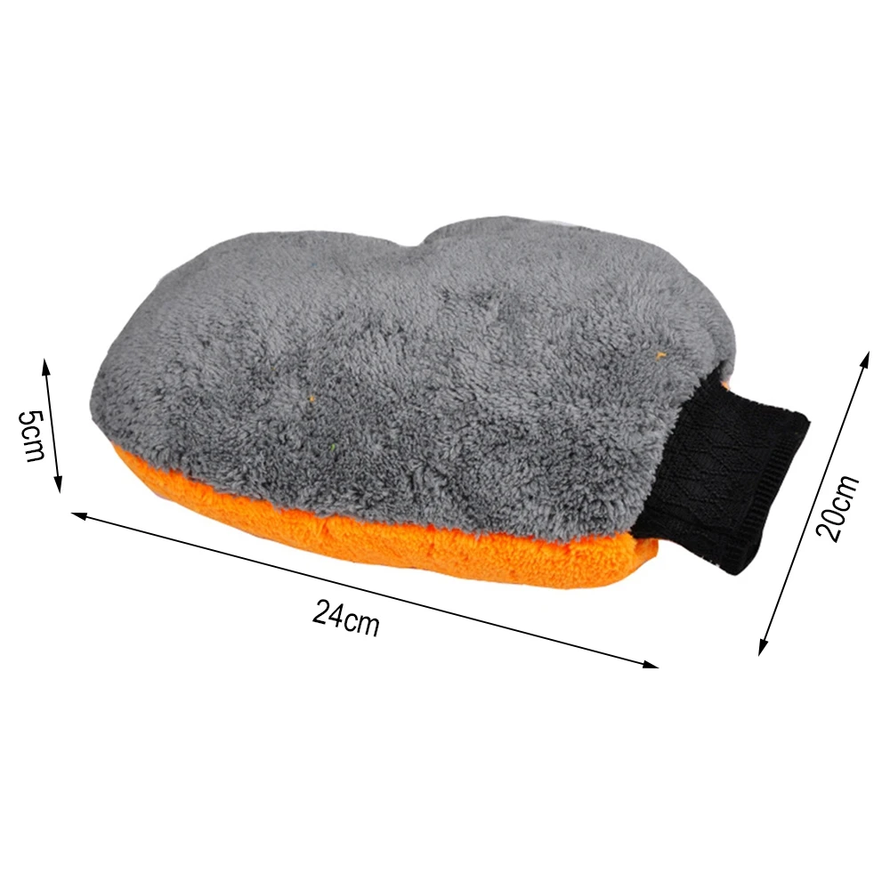 

Bossnice Car Wash Gloves Microfiber Coral fleece Cleaning Wash Tools Thick Wipe Cloth Auto Care Double-faced Glove Cleaning Mitt