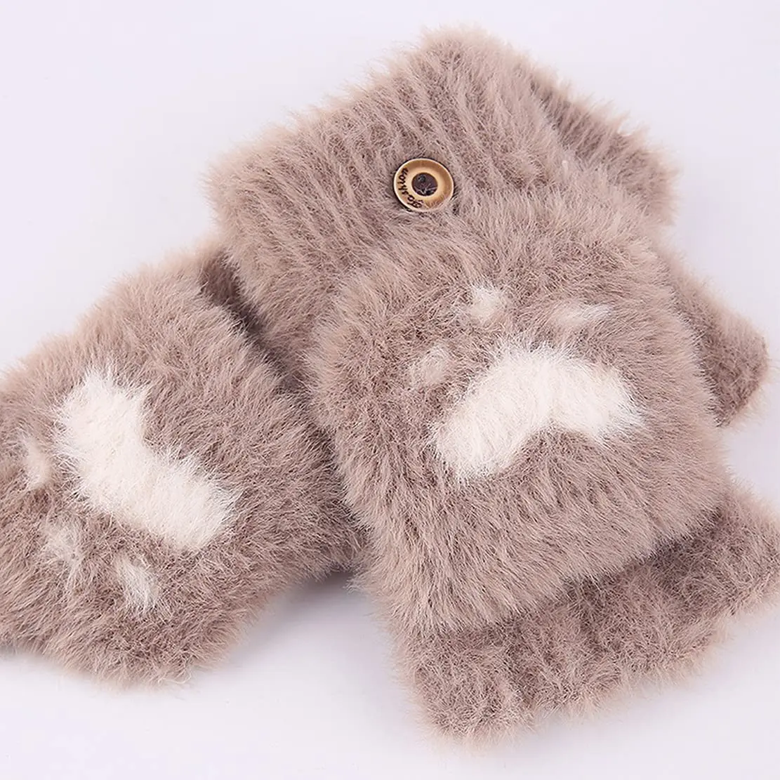 

Soft Mink gloves Cat Claw Fingerless Flip Mittens Winter Warm Wool Touchscreen Gloves Flap Cover Women Men Knitted Mitten Glove