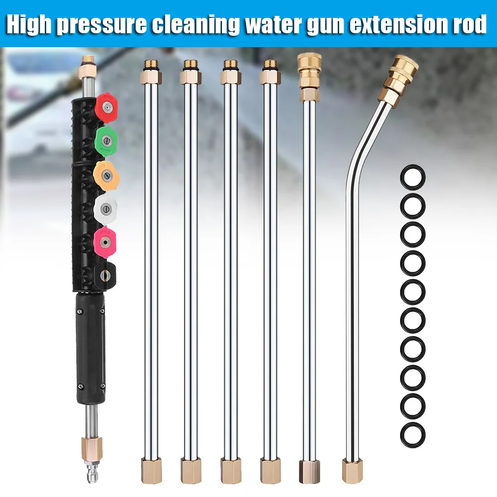 

17Pcs/Set 1/4 Inch High Pressure Washer Extension Spray Wand Set with Nozzle and O-ring ALI88