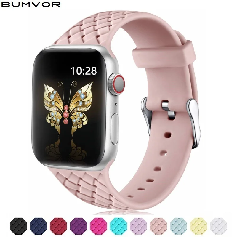 Ремешок для Apple Watch band 38 мм 42 силиконовый спортивный браслет iWatch 4 44 40 аксессуары