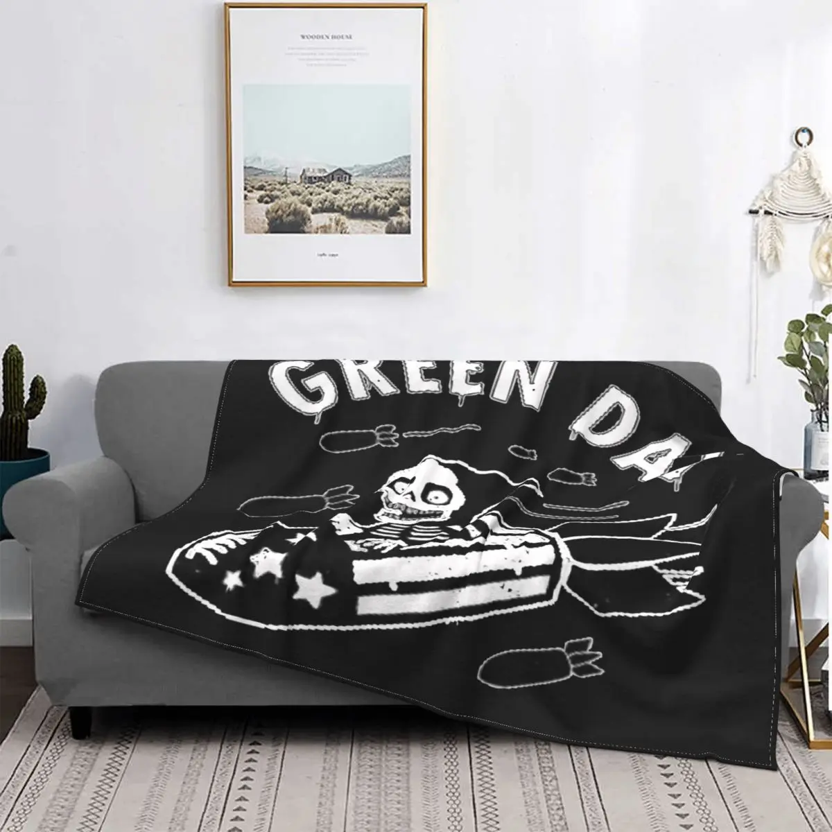 

Manta de diseño superior Greenday 21 para niños, colcha de cama a cuadros, manta con capucha