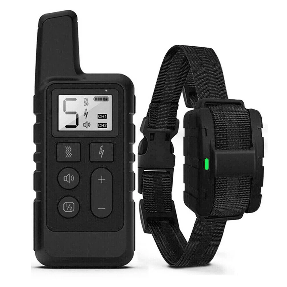 

Электрический ошейник для дрессировки собак, дистанционное управление 500 м, звуковой сигнал, вибрация, режимы, водонепроницаемый перезаряж...