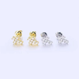 Hiphop Full D Color Moissanite Cross Earrings for Women Men 100% 925 Sterling Silver Gra Moissanite Stud Earrings Birthday Gift