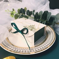new candy box green rectangle bowknot romantic gift bag wedding favor birthday present for guests candy gift packaging box