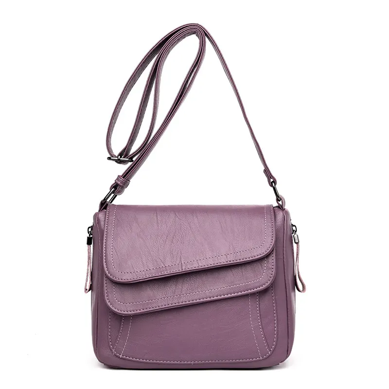 woman bag bolsas feminina Women Leather Messenger Bag Designer Shoulder Bag High Quality Crossbody Bags sac main femme handbag - Цвет: Purple