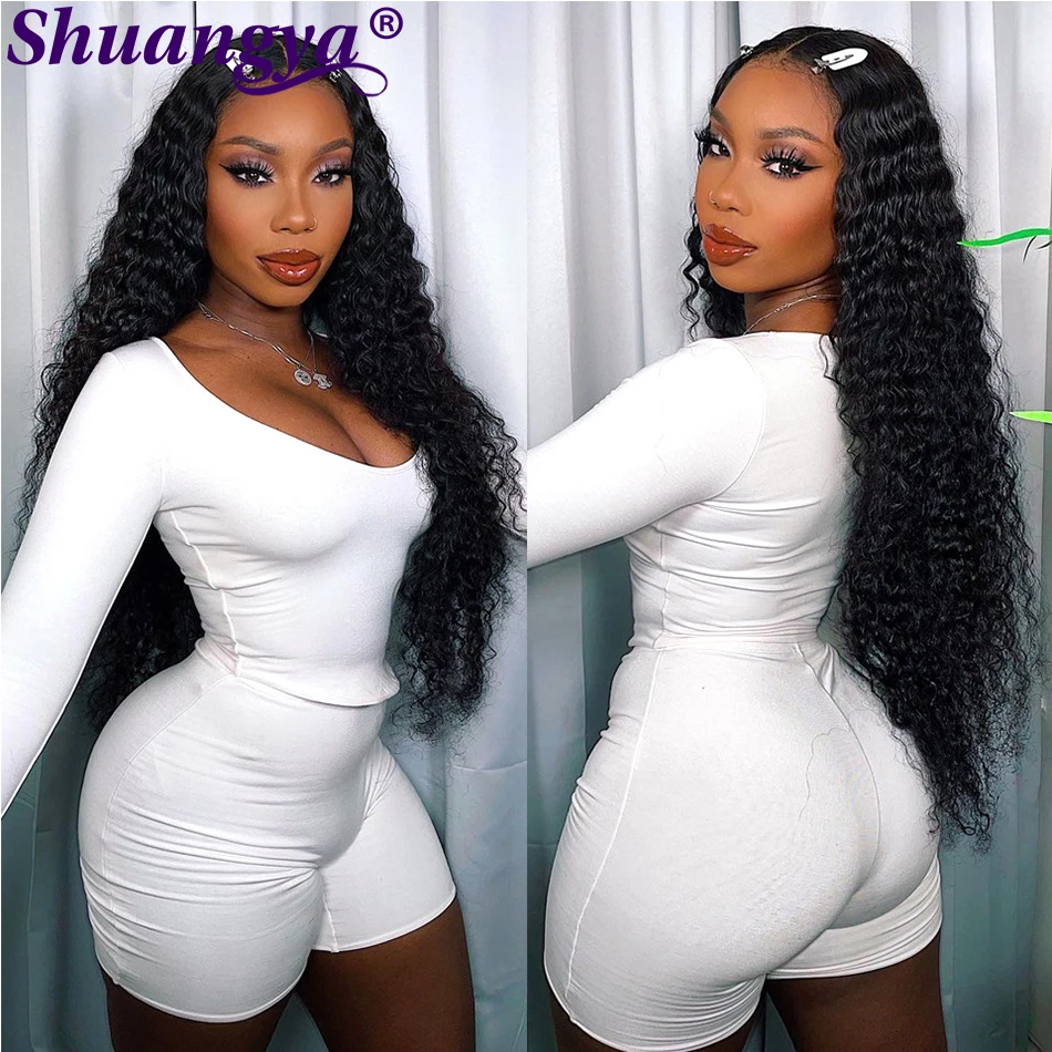Глубокая волна пряди withFrontal бразильские волосы с закрытием 5x5 HD кружева Remy 100%