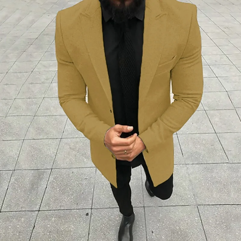 

Jodimitty 2020 Winter Men Slim Woolen Coat Luxury High Quality Thick Warm Single-breasted Business Casual Coat Jacket Men Coats