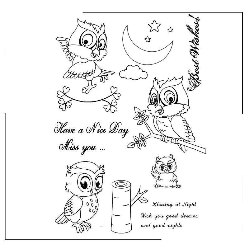 

Owl On A Branch Clear Silicone Stamps Scrapbooking Crafts Decorate Photo Album Embossing Cards Making Clear Stamps New