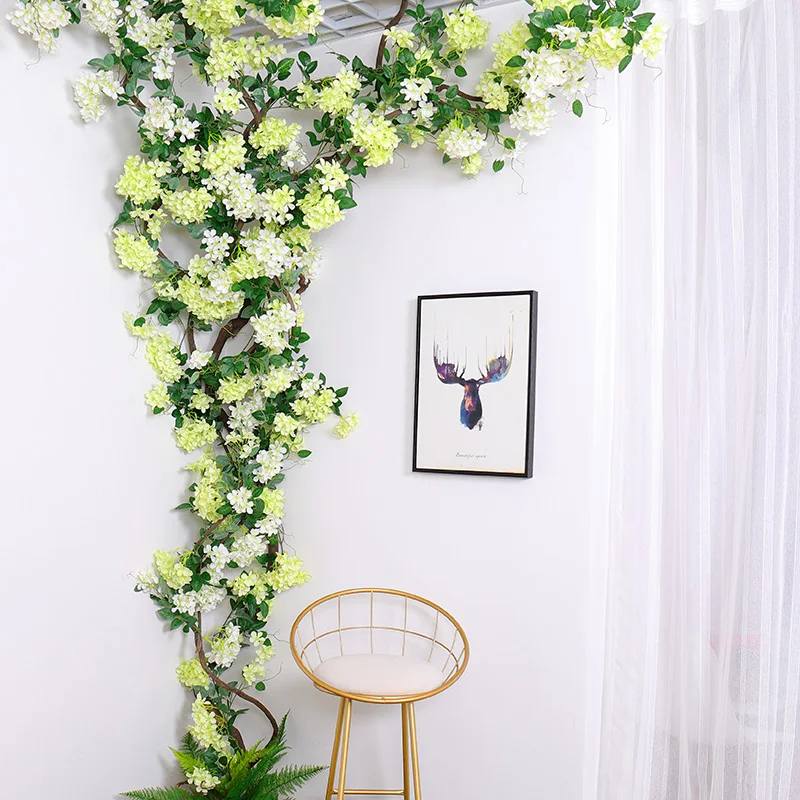 

175cm Artificial flowers apple Blossoms Vine Wall hanging Garland Silk Fake Cherry Flower Wedding Arch Backdrop home Party Decor