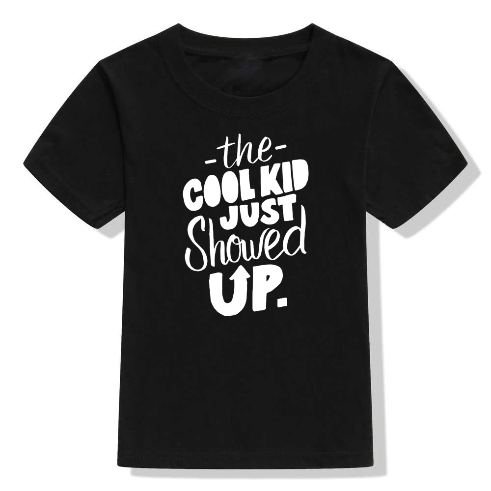Camiseta con estampado de letras para ni&ntilde;os y ni&ntilde;as, ropa de manga corta, a la moda, de verano-2