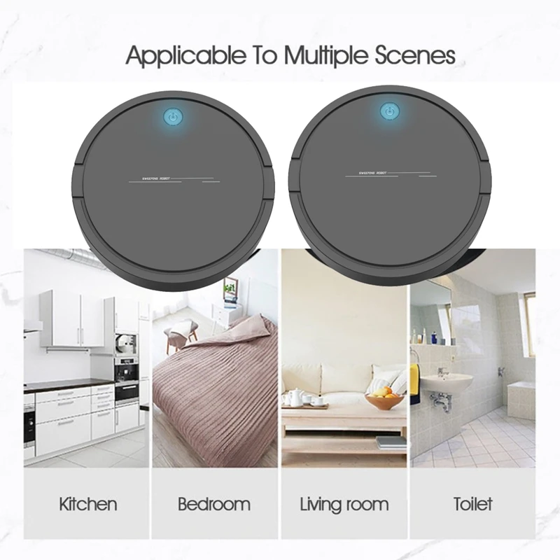 Creative Automatic Sweeping Robot Vacuum Cleaner USB Charging Cordless Robots Black | Бытовая техника