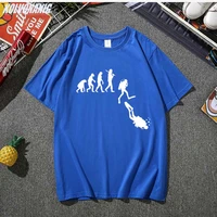 human evolution of scuba diving funny graphic t shirts fashion dive instructor gift print mens clothing fishing tee tops homme