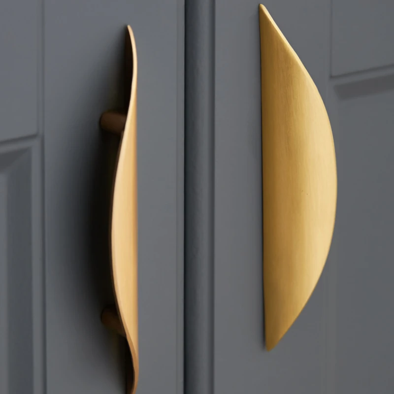 Мебельные ручки из твердой латуни медные для ящиков золотые кухонные шкафов