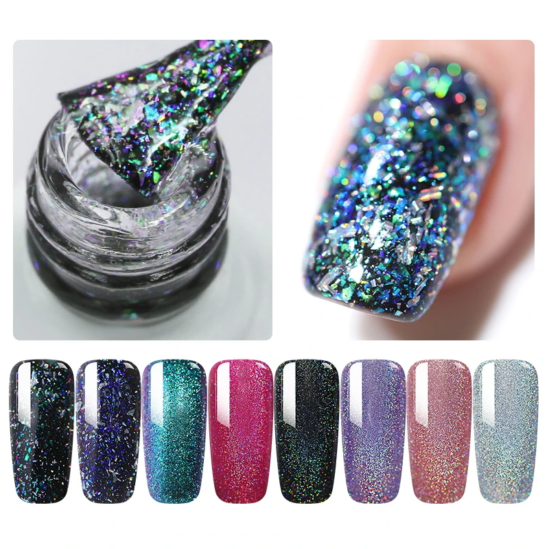 MAD DOLL 8 мл Блестящий Гель лак для ногтей блестки Хамелеон Ультрафиолетовый гель