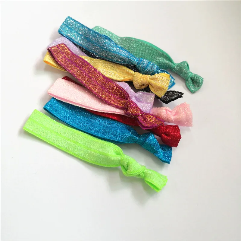 20 штук/упак. блестящие завязанные Галстуки для волос без складок девочек
