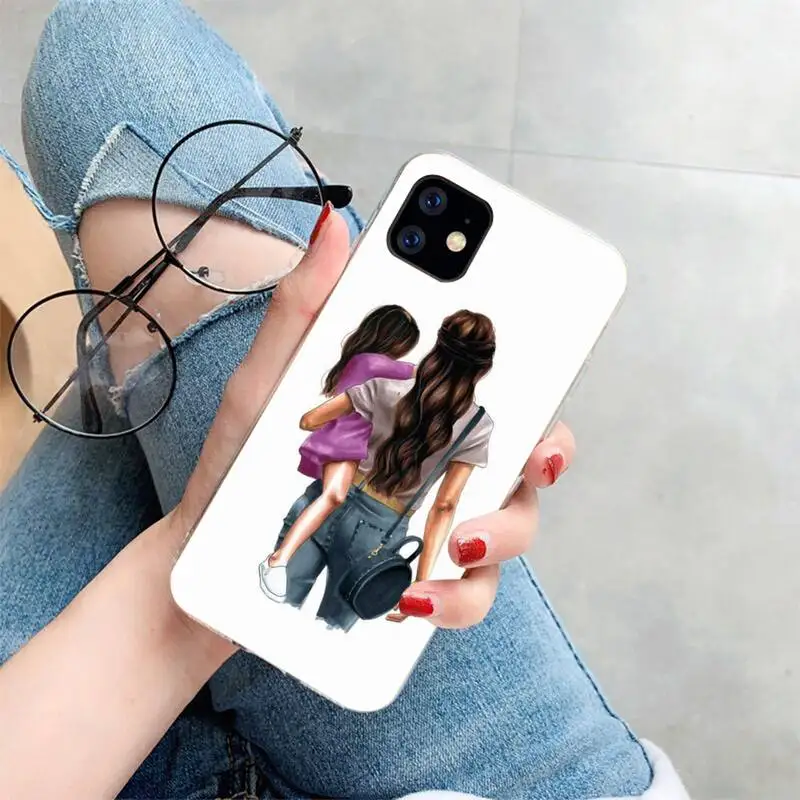 

Girl Baby Super Mom Woman Phone Case For iphone 5s 6 7 8 11 12 XSMAX XR pro plus mini se2020 Cover Fundas Coque