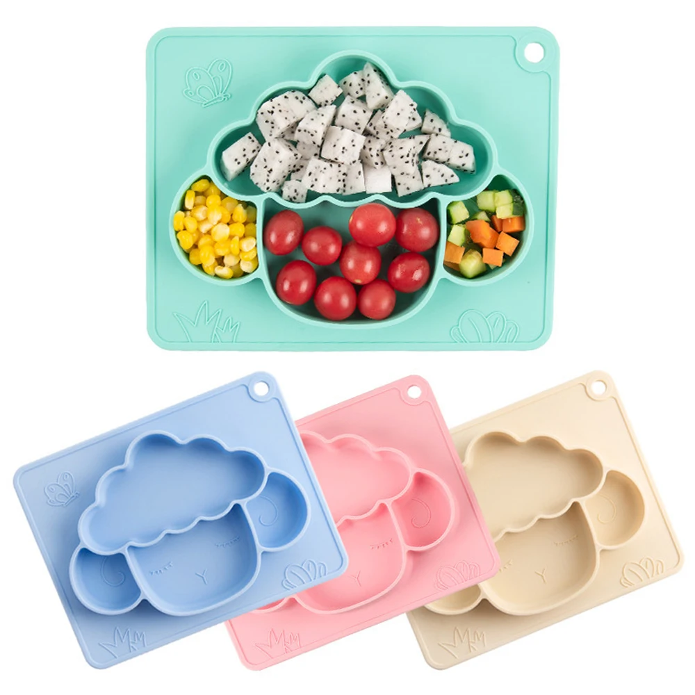 

Silicone Baby Feeding Set Food Grade Baby Dishes Meal Plate Waterproof Non-slip Feeding Silicone Tableware Infant Children Plate