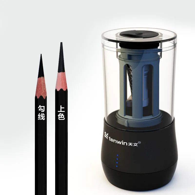 TEN-WIN Electric Pencil Sharpener with Replaceable knife Dual Purpose Automatic Art Learning Sketch Pencil Electronic Sharpener