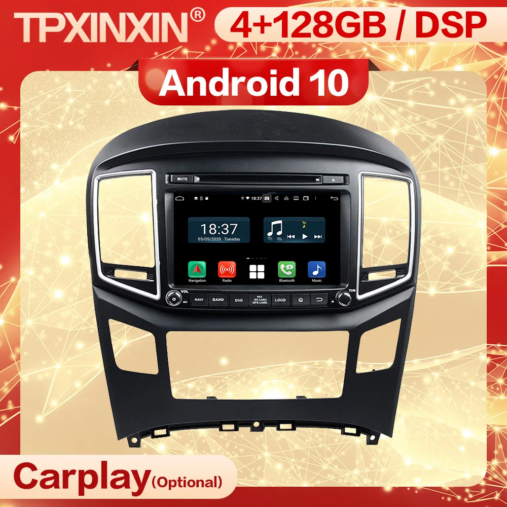

Мультимедийный стереоприемник Carplay 2 Din, 4 + 128G, Android 10, для Hyundai H1, 2016, 2017, 2018, 2019, головное устройство для видео, радио, аудиоплеера
